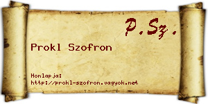 Prokl Szofron névjegykártya